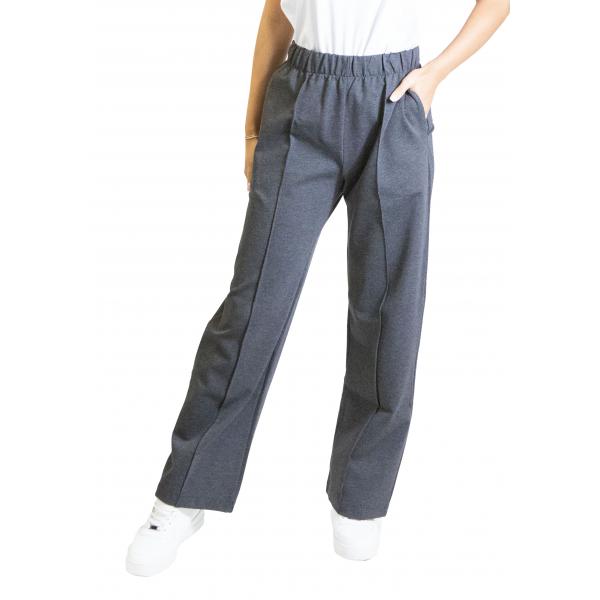 Pantalone in tuta palazzo con elastico in vita